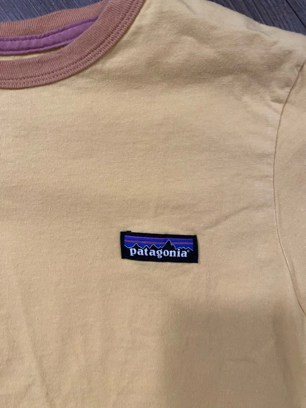 Patagonia Women’s P-6 Label Organic Ringer Yellow Ringer T‑Shirt - Picture 3 of 5